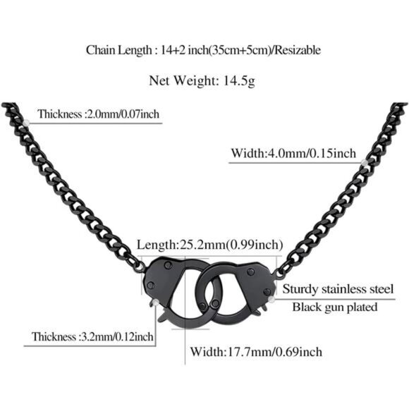 Handcuff Necklace Padlock Pendant Customized Handcuffs Bracelet - Picture 13 of 16